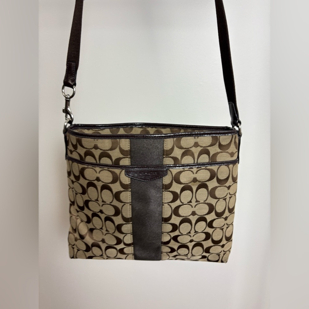 Vintage Coach Signature Stripe Crossbody